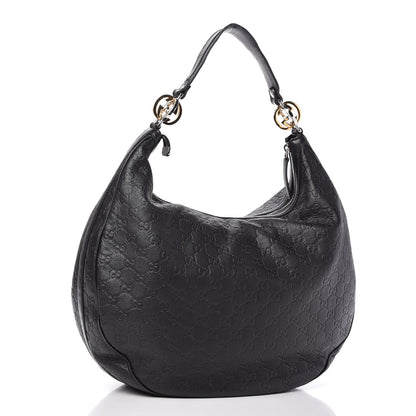 Gucci Guccissima Large GG Twins Hobo Black 3 of 9