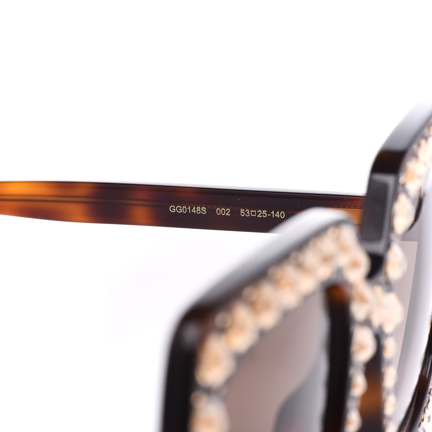 Acetate Crystal Oversize Sunglasses GG0148S Tortoise