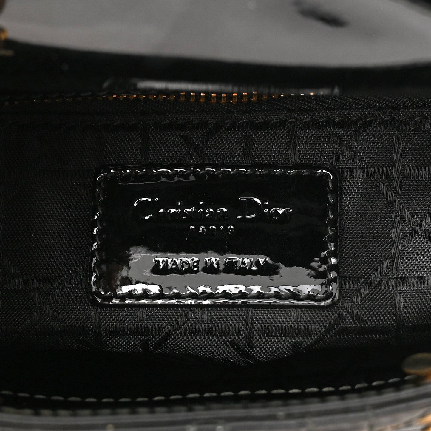 Patent Cannage Mini Lady Dior Black