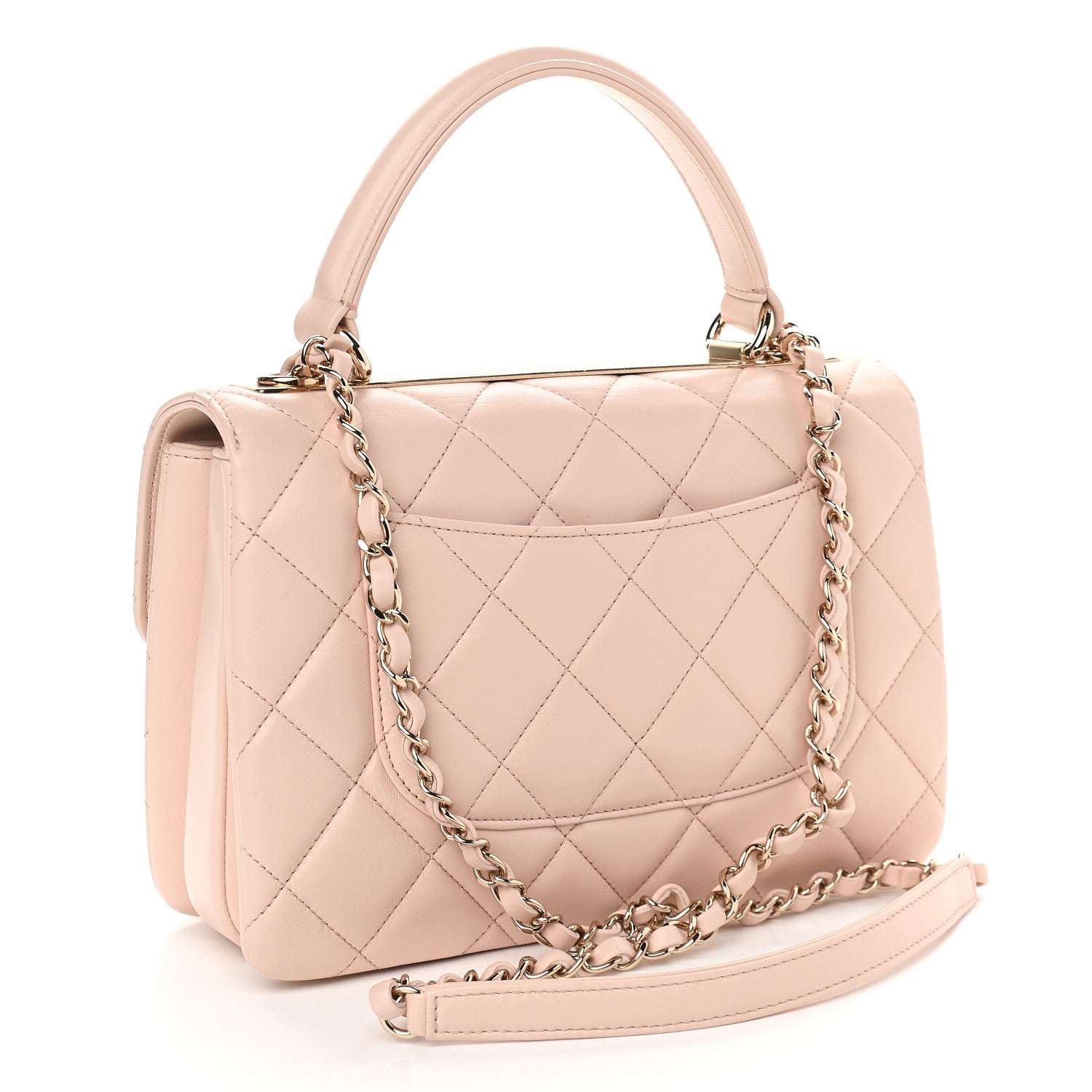 Chanel Lambskin Quilted Small Trendy CC Dual Handle Flap Bag Light Beige 2 of 9