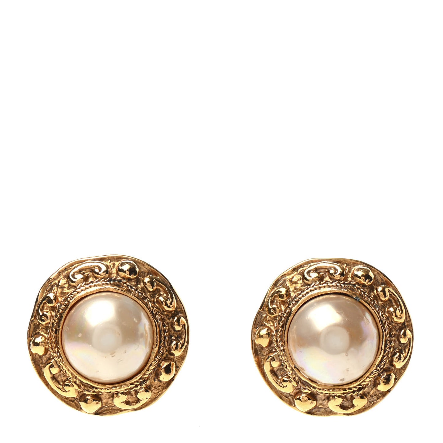 Pearl Clip On Earrings Gold