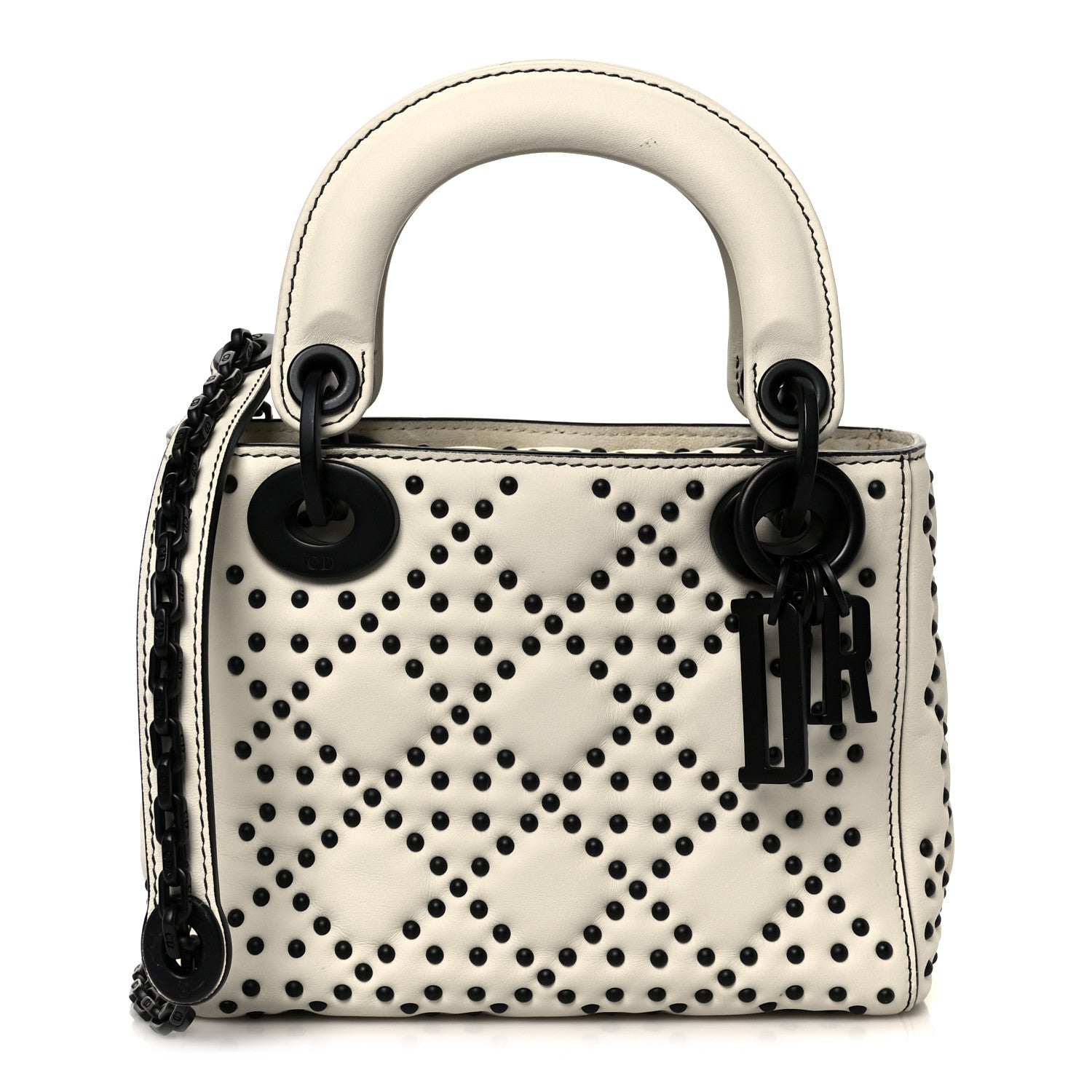 Christian Dior Ultra Matte Calfskin Studded Mini Supple Lady Dior