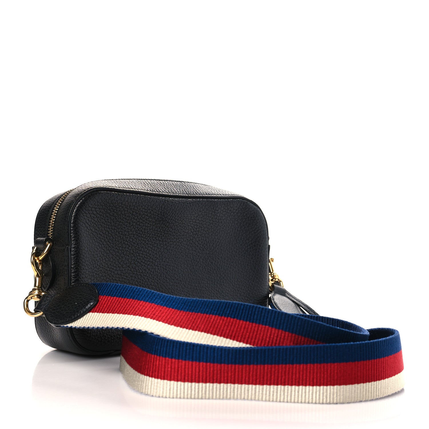 Gucci Grained Calfskin Sylvie Web Kingsnake Small Camera Bag Black Multicolor 3 of 9