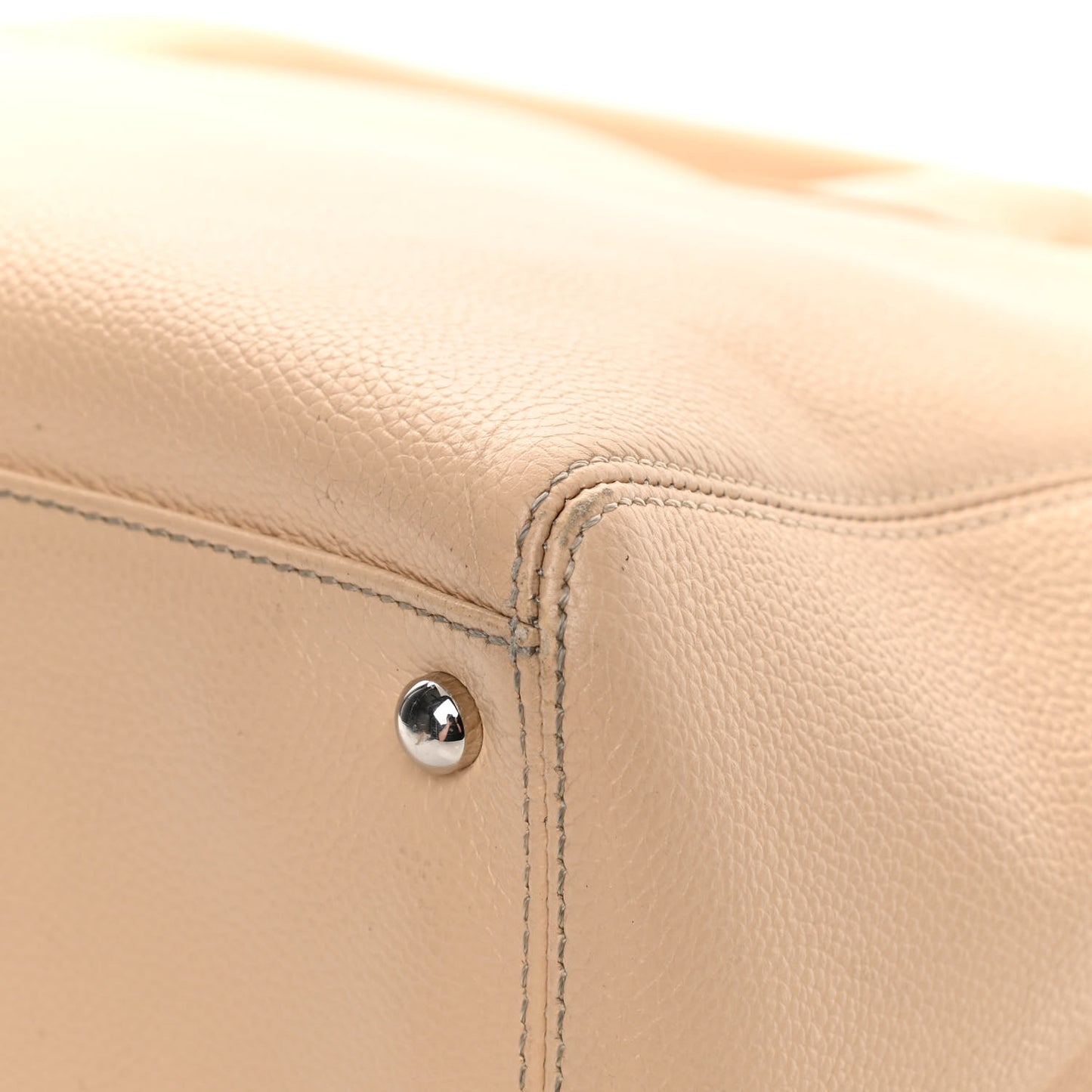 Calfskin Cerf Executive Shopper Tote Beige