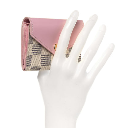 Louis Vuitton Damier Azur Zoe Wallet Rose Ballerine 2 of 12