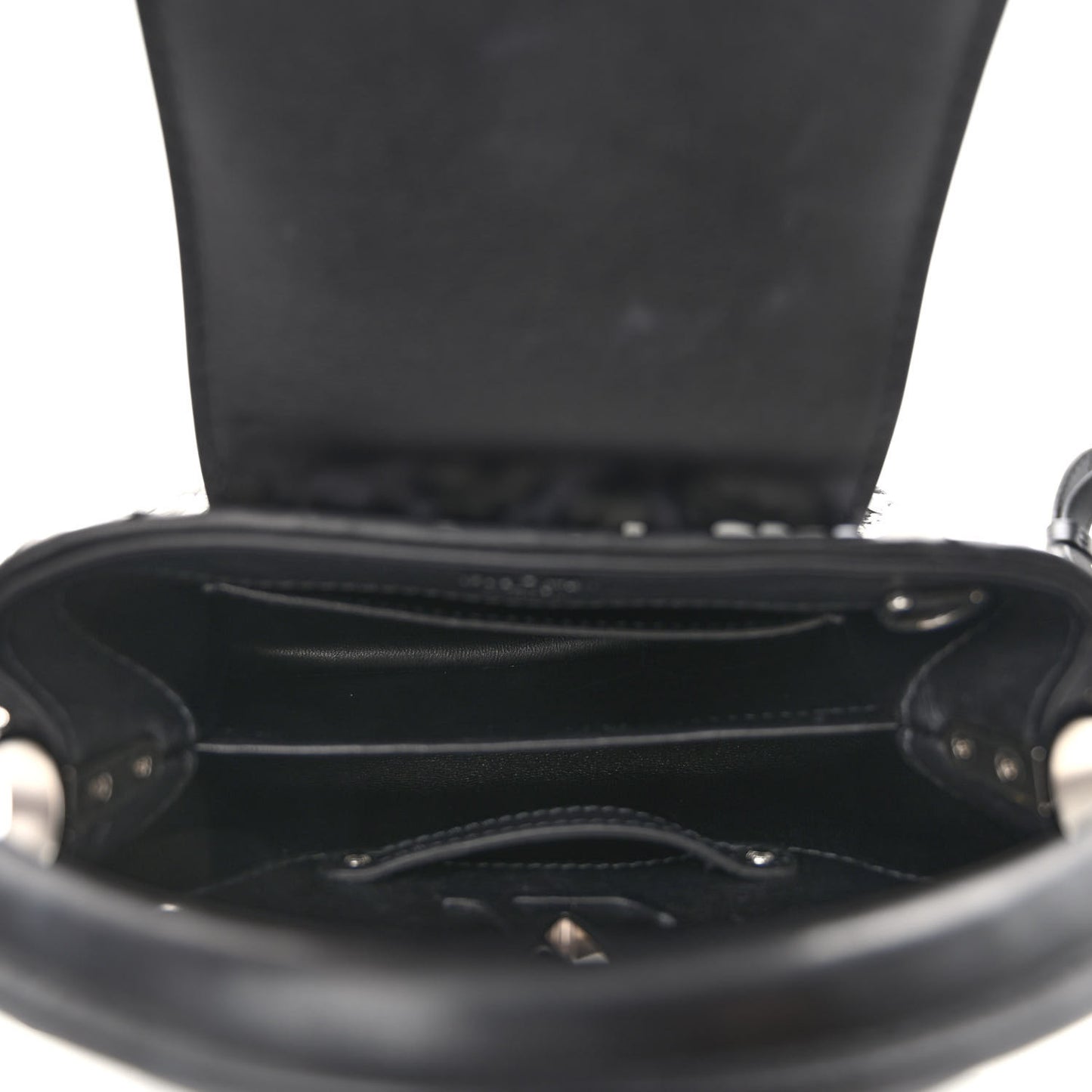 Calfskin Sequin Mini Capucines Black White