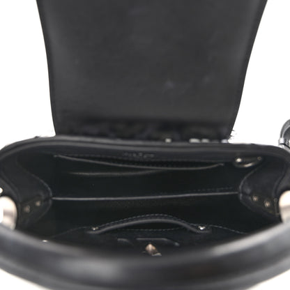 Louis Vuitton Calfskin Sequin Mini Capucines Black White 6 of 9