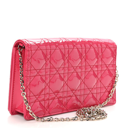 Christian Dior Patent Cannage Lady Dior Convertible Clutch Fuchsia 4 of 11