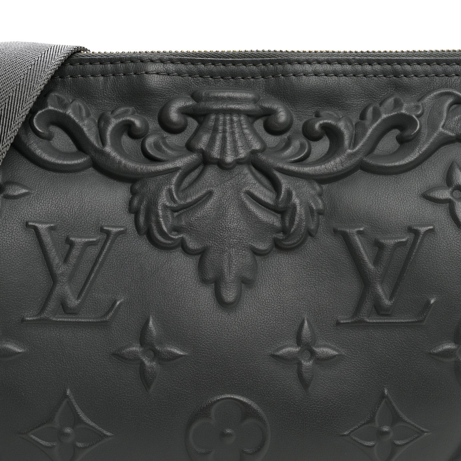 Louis Vuitton Calfskin Debossed Monogram Versailles City Keepall Dark Shadow Grey 7 of 9