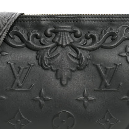 Louis Vuitton Calfskin Debossed Monogram Versailles City Keepall Dark Shadow Grey 7 of 9