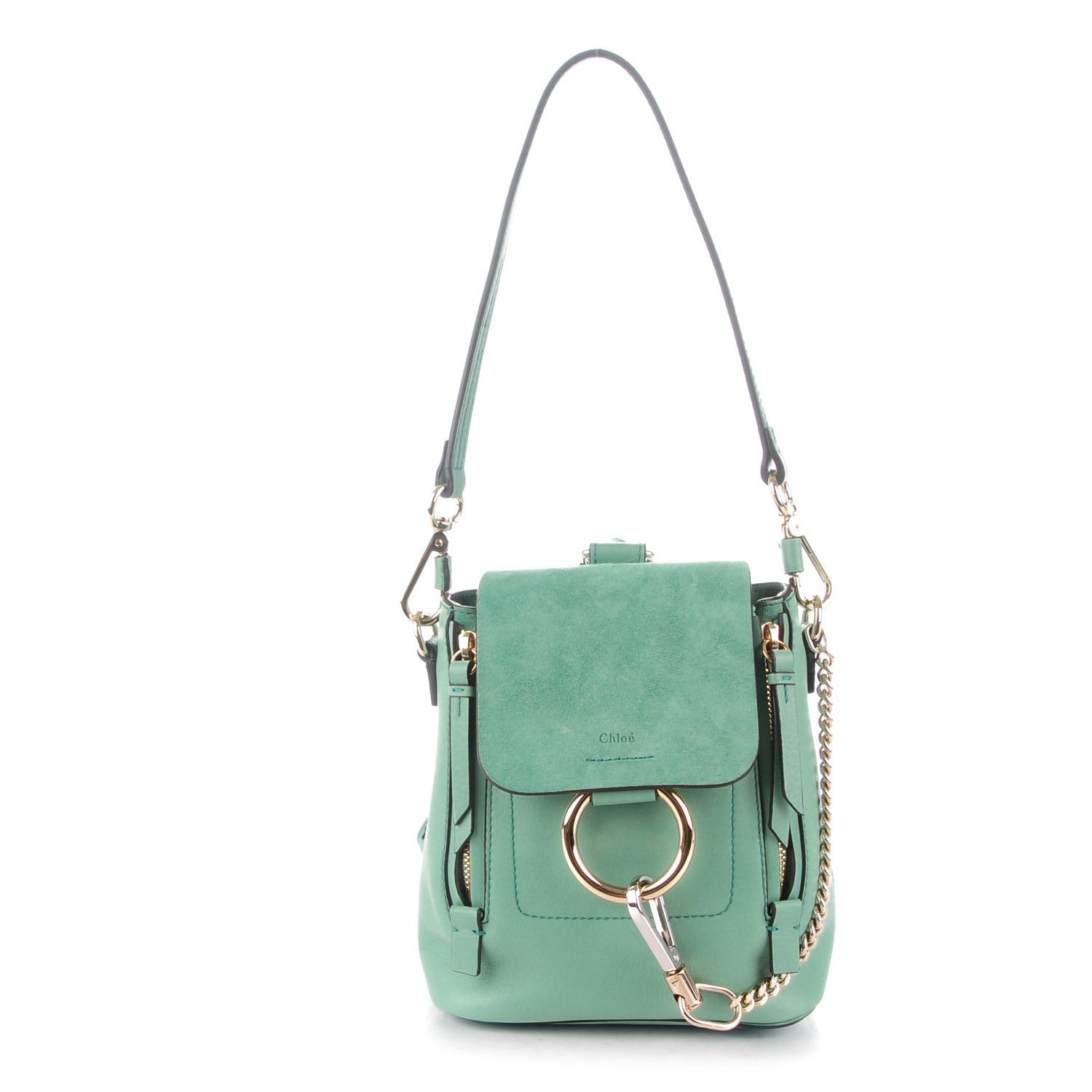 Chloe Suede Calfskin Mini Faye Backpack Happy Green 1 of 13