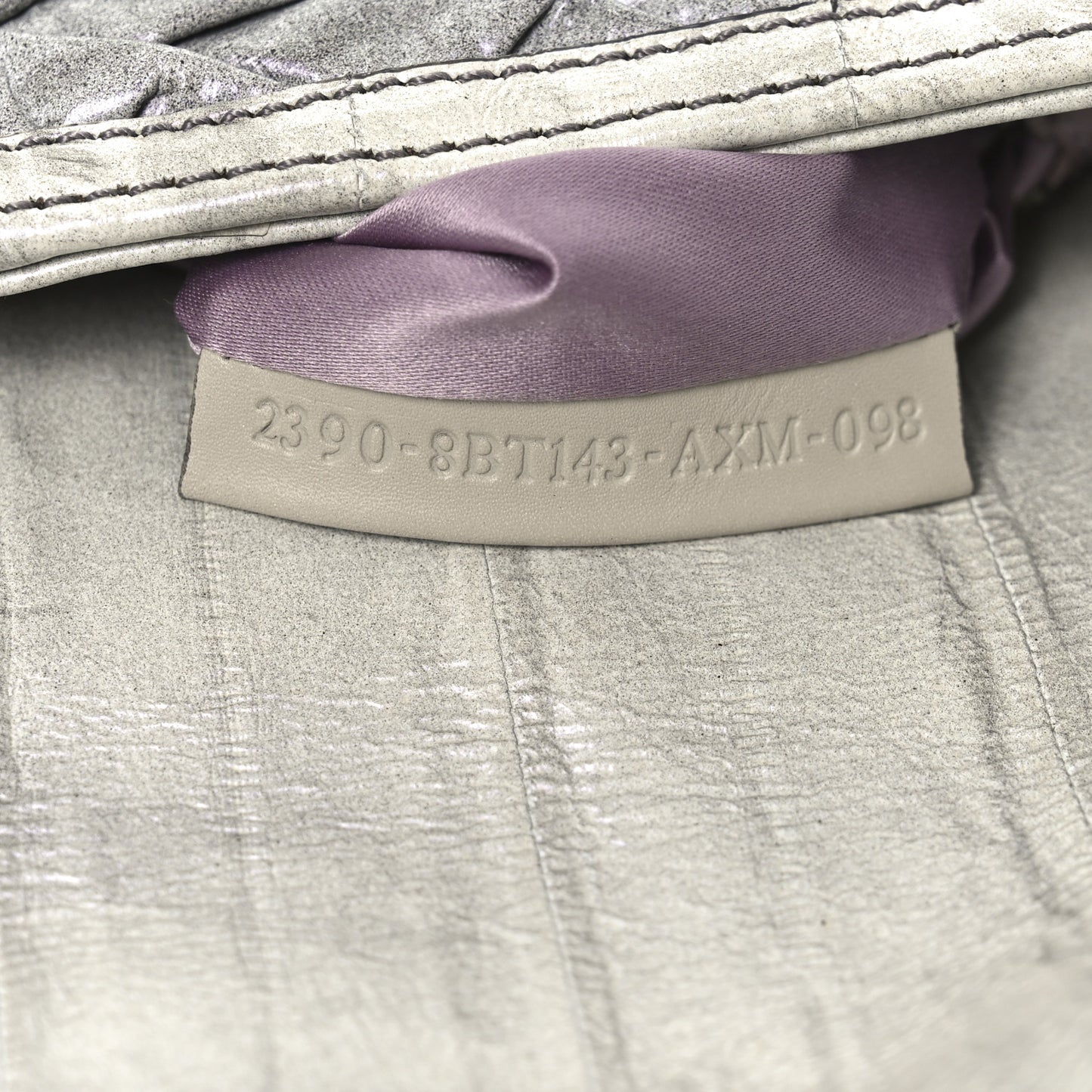 Iridescent Eelskin Maxi Chain Baguette Bag Grey Multicolor