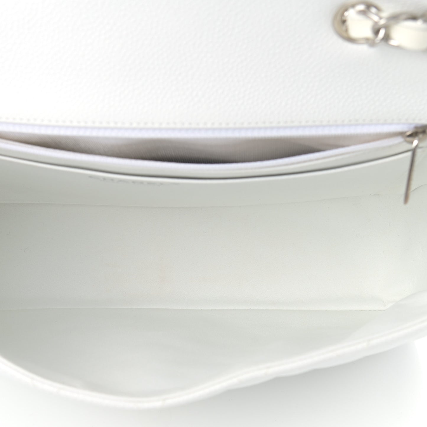 Caviar Quilted Jumbo Single Flap White