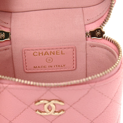 Chanel Caviar Quilted Small Handle With Care Vanity Case With Chain Pink 6 of 10