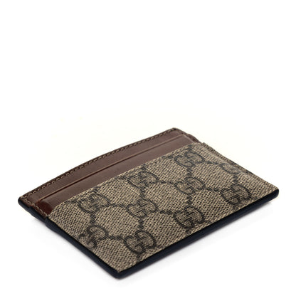 Gucci GG Supreme Monogram Calfskin Card Holder Beige Ebony Cuir 4 of 6