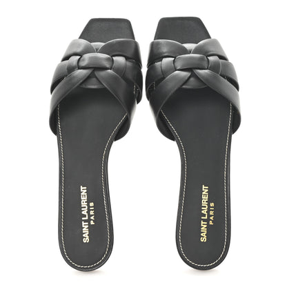 Saint Laurent Calfskin Tribute 05 Slide Sandals 39.5 Black 2 of 9