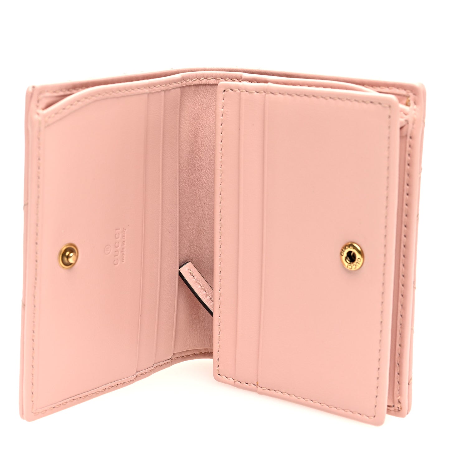 Calfskin Matelasse GG Marmont Card Case Wallet Perfect Pink