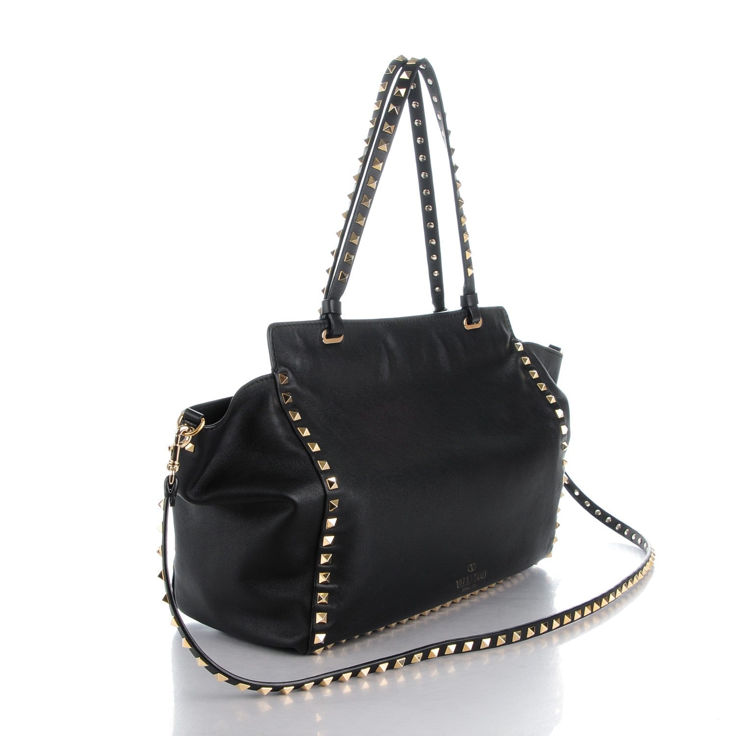 Valentino Garavani Vitello Medium Rockstud Tote Black 3 of 11