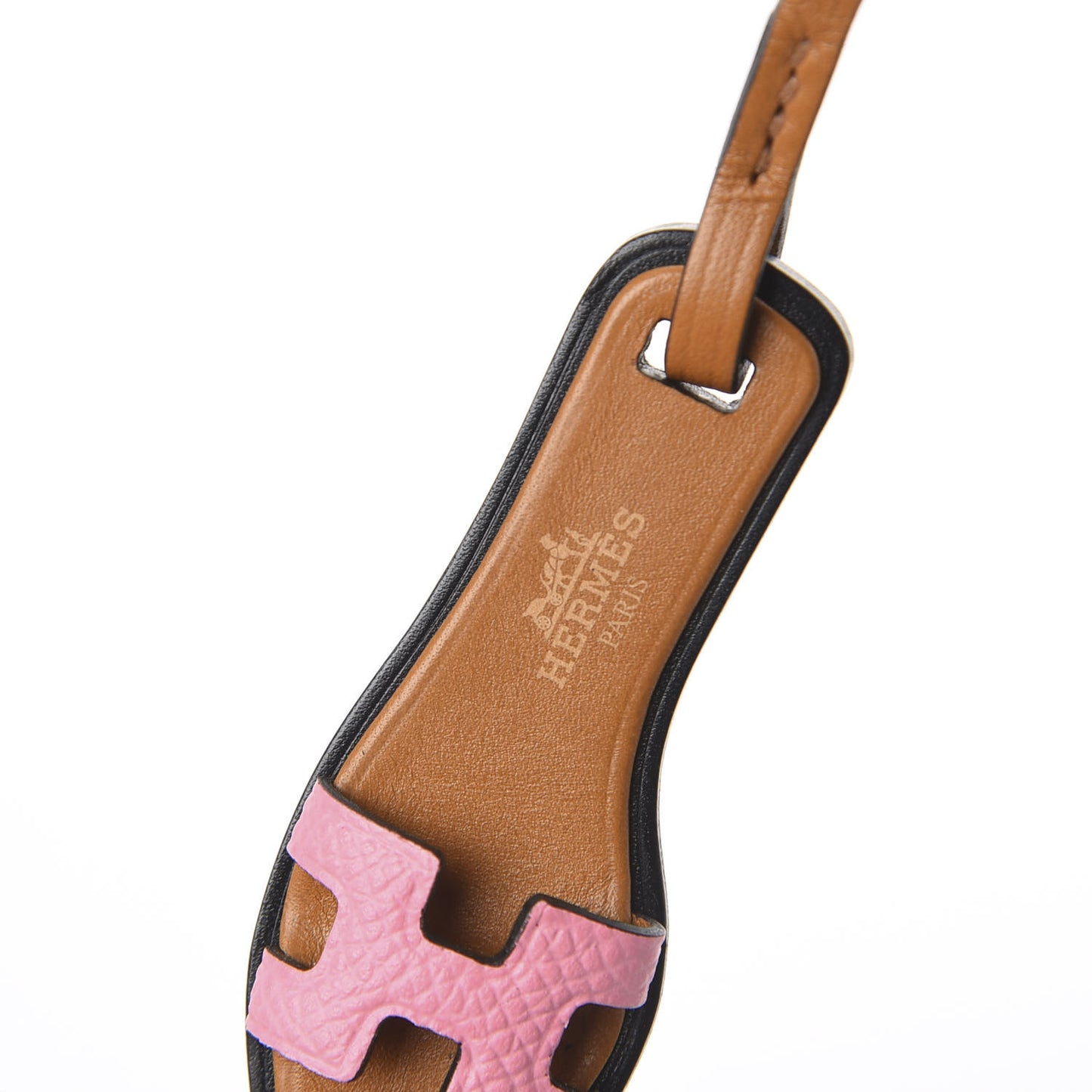 Epsom Butler Calfskin Hunter Oran Nano Bag Charm Rose Confetti Sable