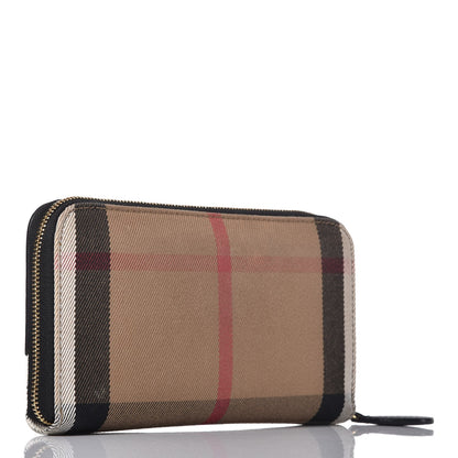 Burberry Calfskin House Check Elmore Zip Around Wallet Black 3 of 11