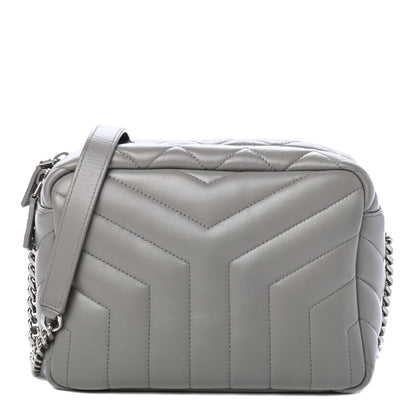 Saint Laurent Calfskin Y Quilted Monogram Small Loulou Bowling Bag Light Gray 1 of 4