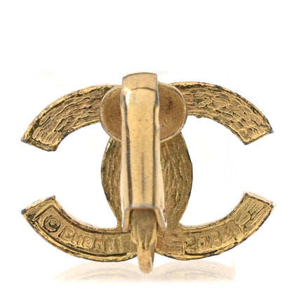 Chanel Crystal CC Clip on Earrings Gold 4 of 5