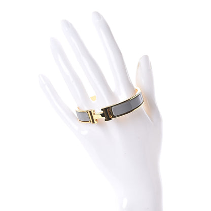 Hermes Enamel Narrow Clic Clac H Bracelet PM Marron Glace 2 of 4