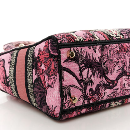 Christian Dior Toile de Jouy Voyage Embroidered Medium Lady D-Lite Fuchsia Multicolor 9 of 10