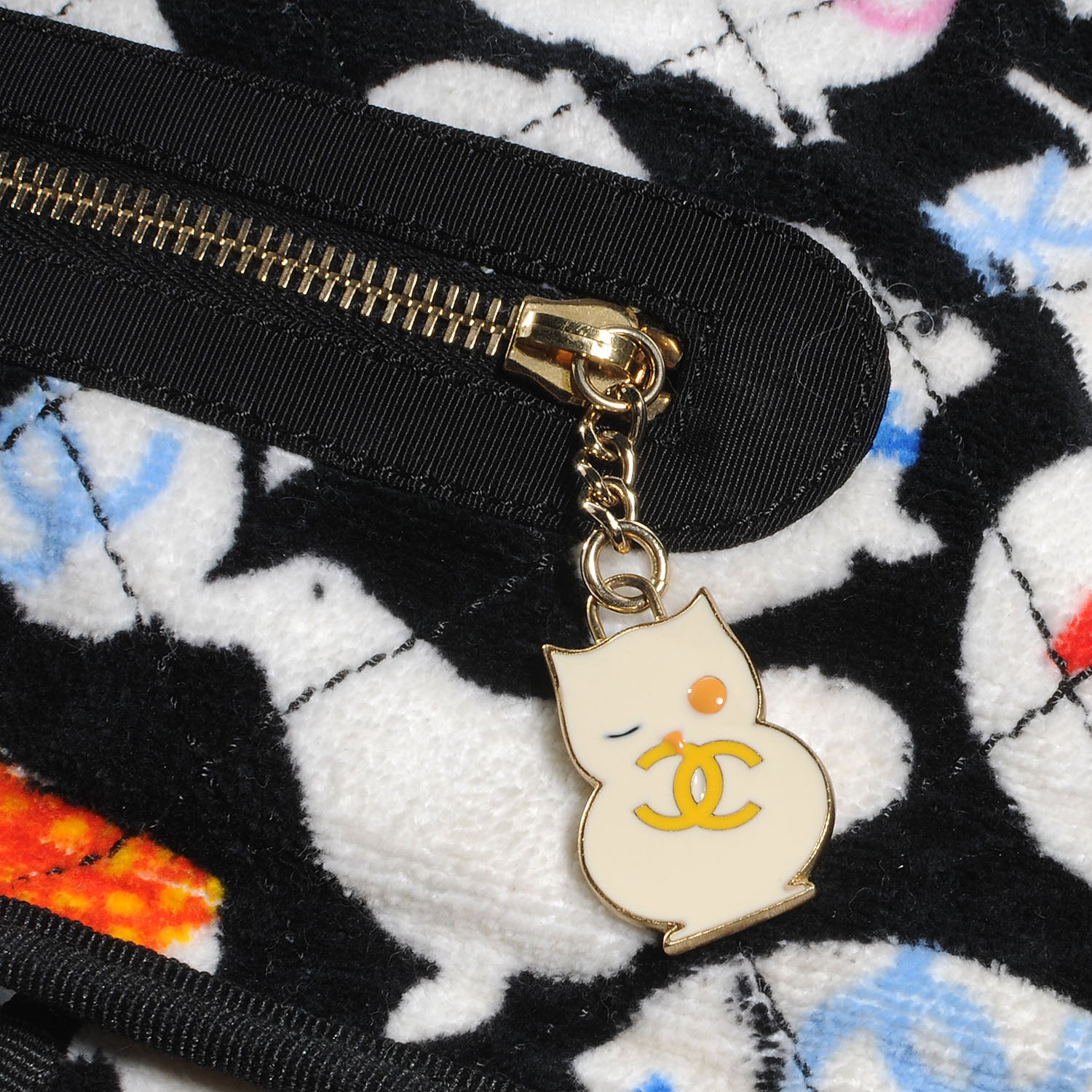 Chanel Terry Cotton Baby Animals Diaper Bag Black 5 of 8