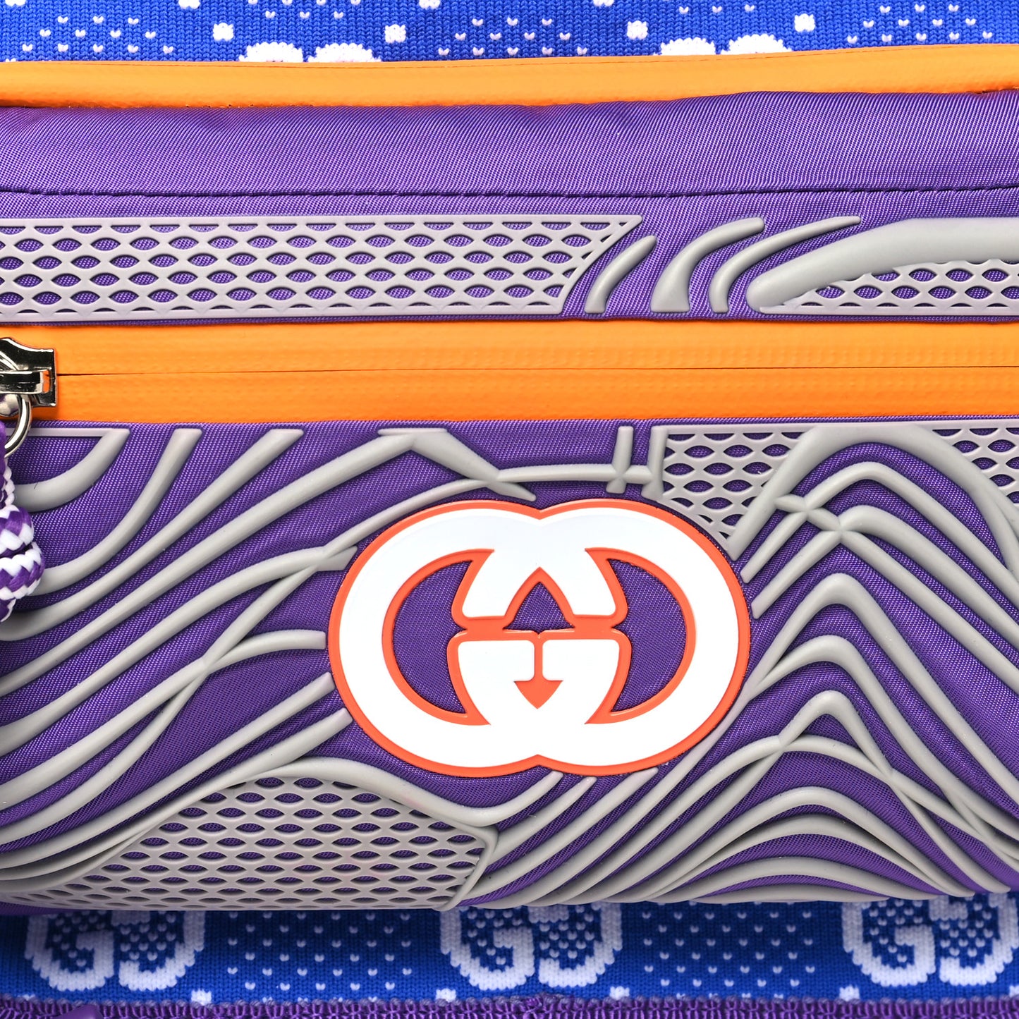 Jersey GG Monogram All Over Sporty Belt Bag Grey White Multicolor