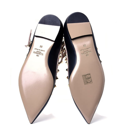 Valentino Garavani Nappa Rockstud Cage Ballerina Flats 35 Black Poudre 6 of 9