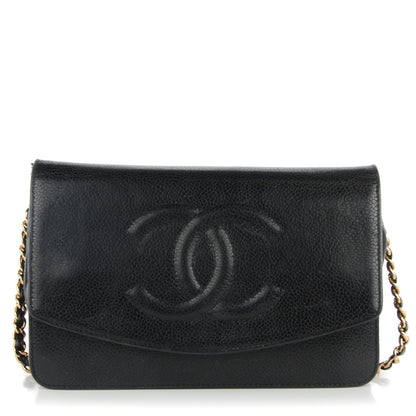 Chanel Caviar Timeless CC Wallet On Chain WOC Black 1 of 15
