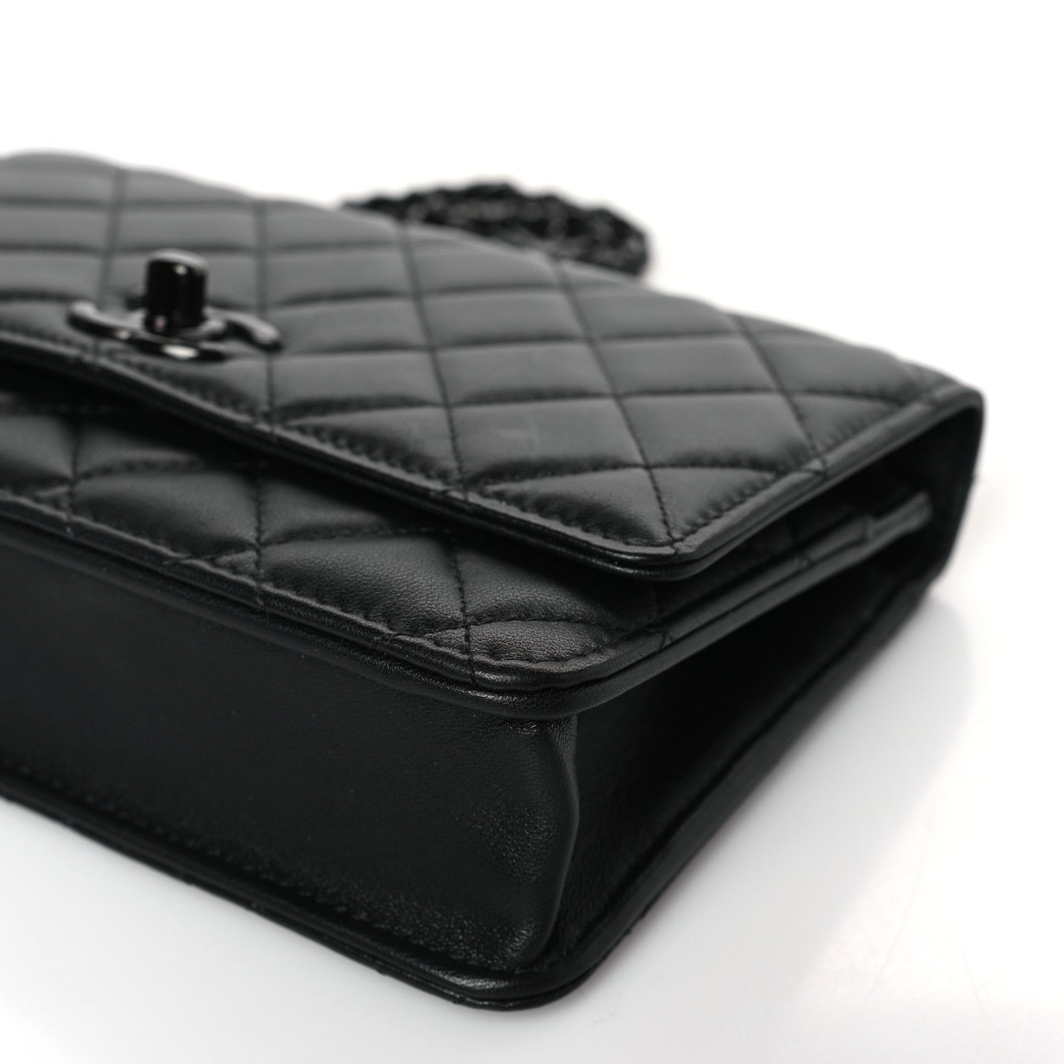 Chanel Lambskin Quilted Trendy CC Wallet On Chain WOC So Black 9 of 10