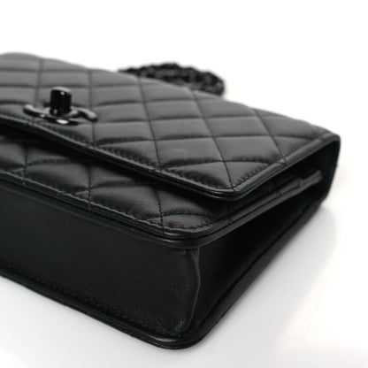 Chanel Lambskin Quilted Trendy CC Wallet On Chain WOC So Black 9 of 10