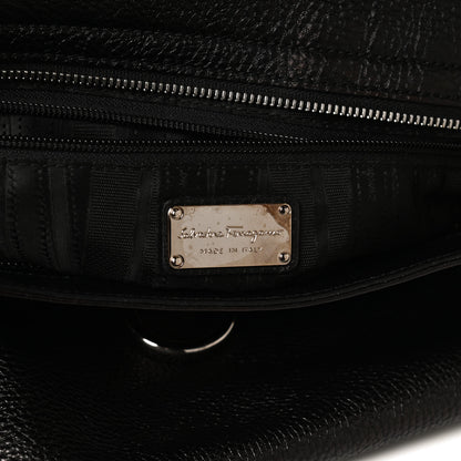 Salvatore Ferragamo Calfskin Sofia Gancini Satchel Black 6 of 12