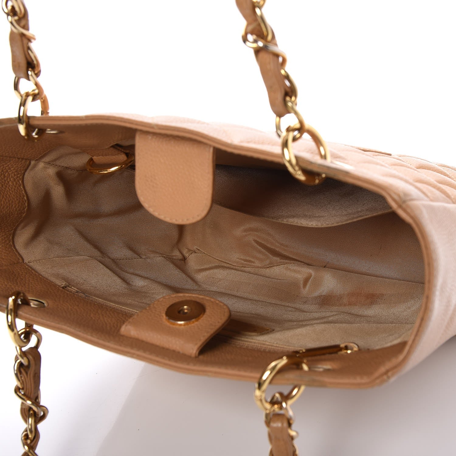 Chanel Caviar Quilted Petit Shopping Tote PST Beige 5 of 13