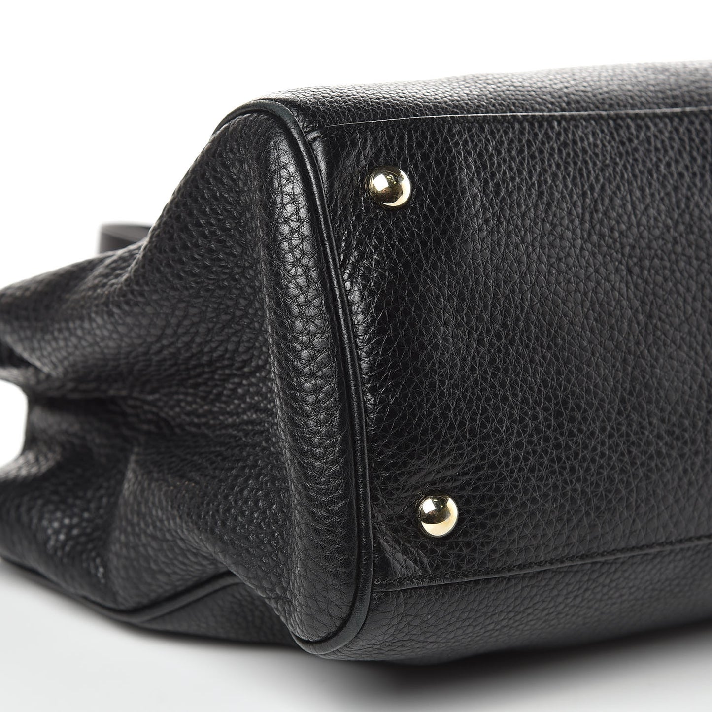 Pebbled Calfskin Medium Bamboo Shopper Tote Black