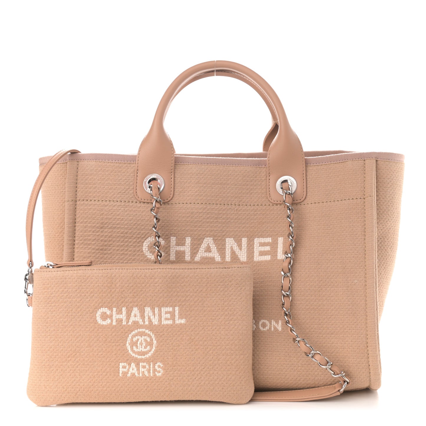Mixed Fibers Small Deauville Tote Beige