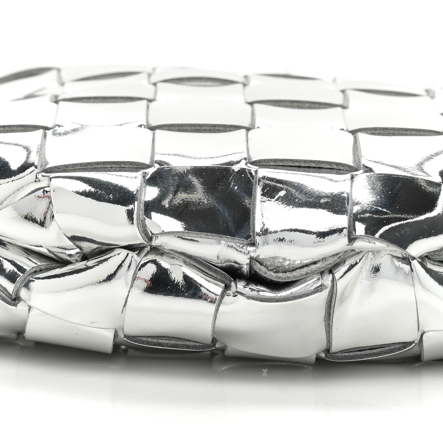Bottega Veneta Mirror Laminated Nappa Intrecciato Mini Sardine Bag Silver 8 of 9