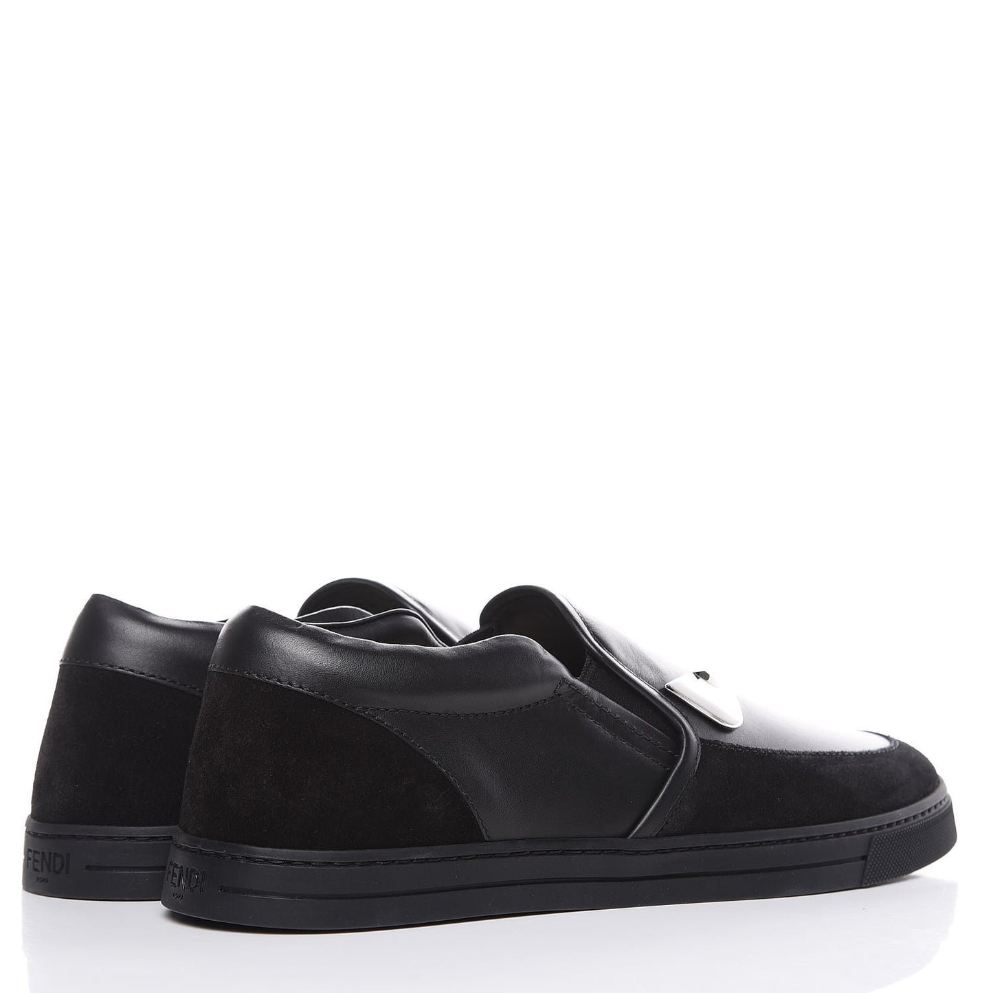 Vitello Monster Eyes Mens Slip On Sneakers 6 Black