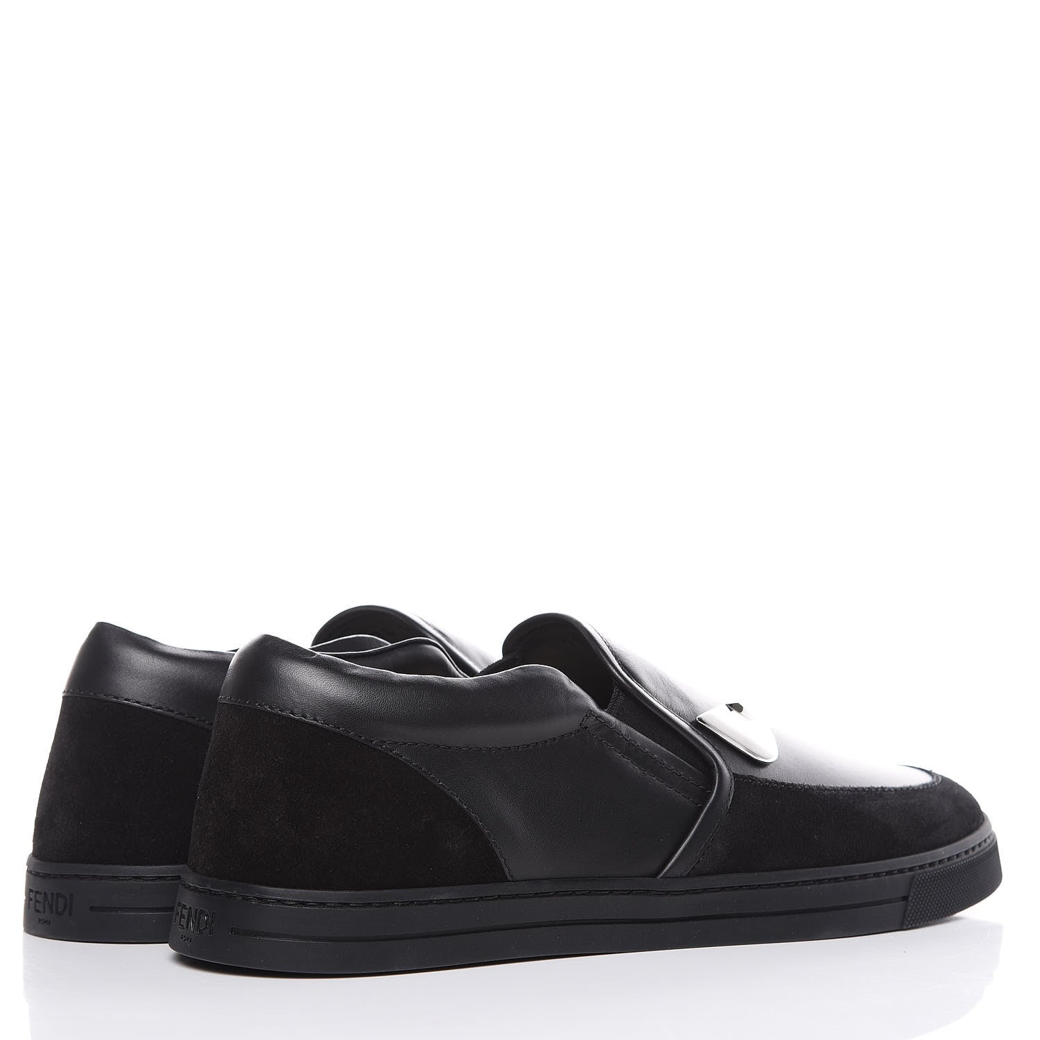 Fendi Vitello Monster Eyes Mens Slip On Sneakers 6 Black 4 of 8