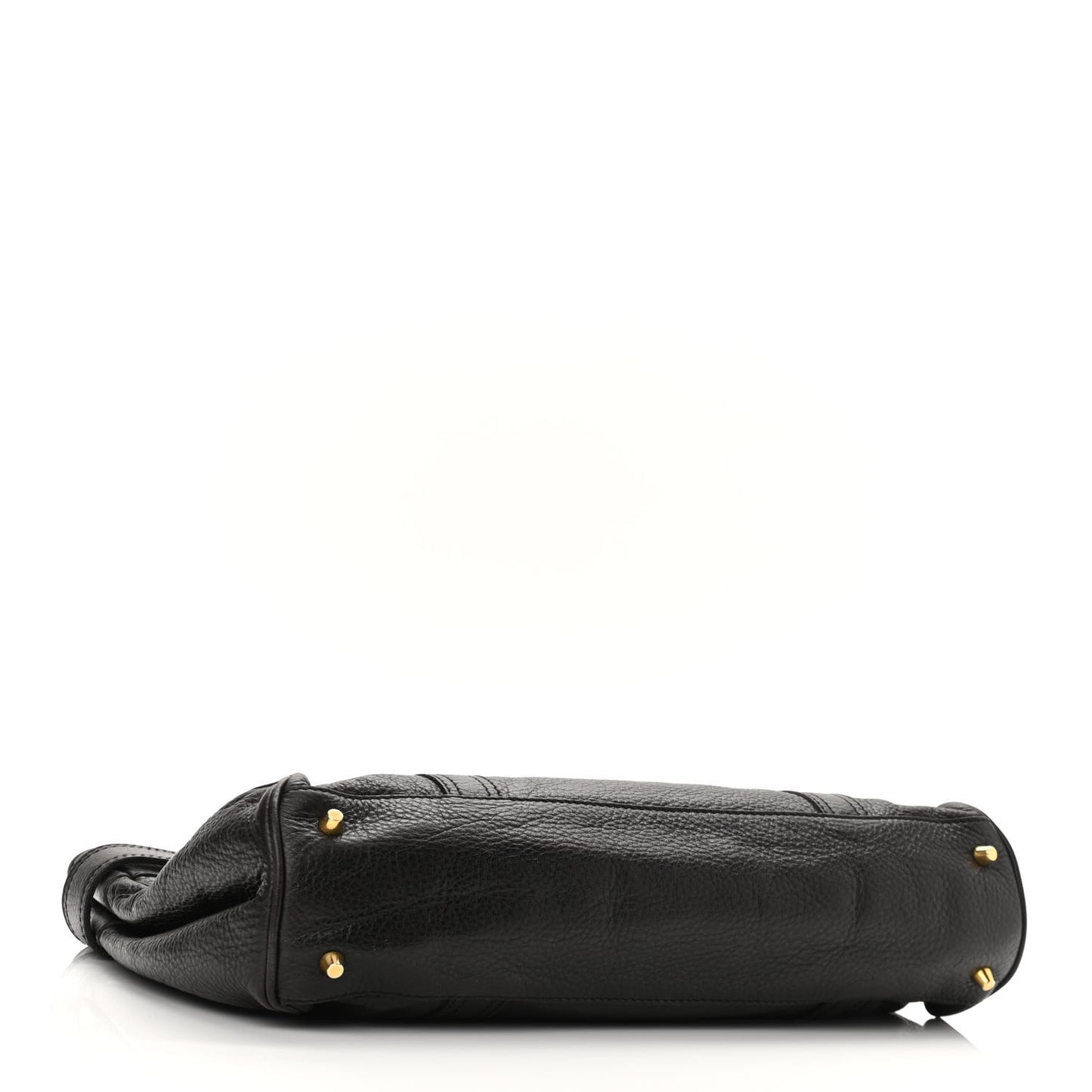 Calfskin Buckle Tote Dark Brown