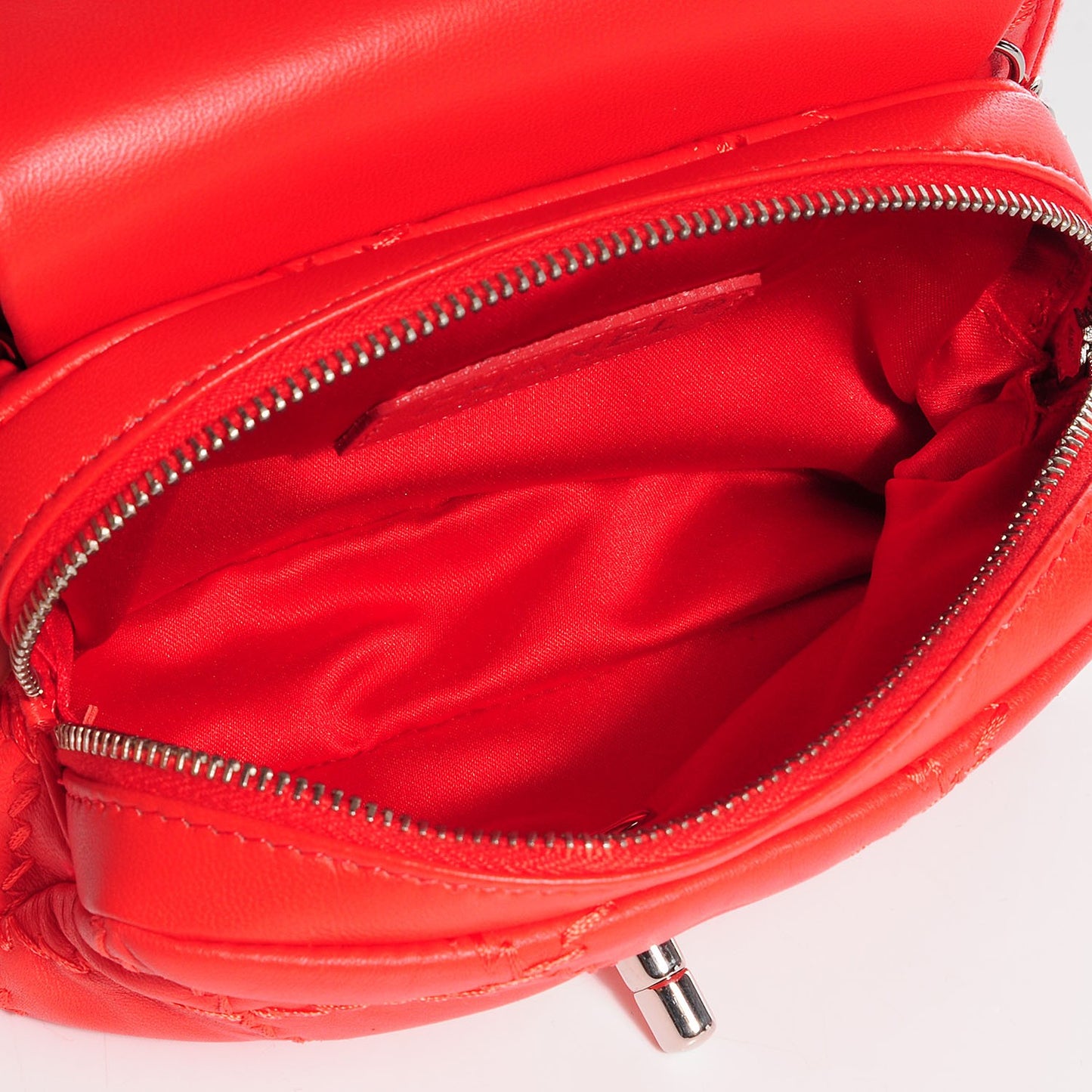 Calfskin Ultimate Stitch Mini Flap WOC Bag Light Red