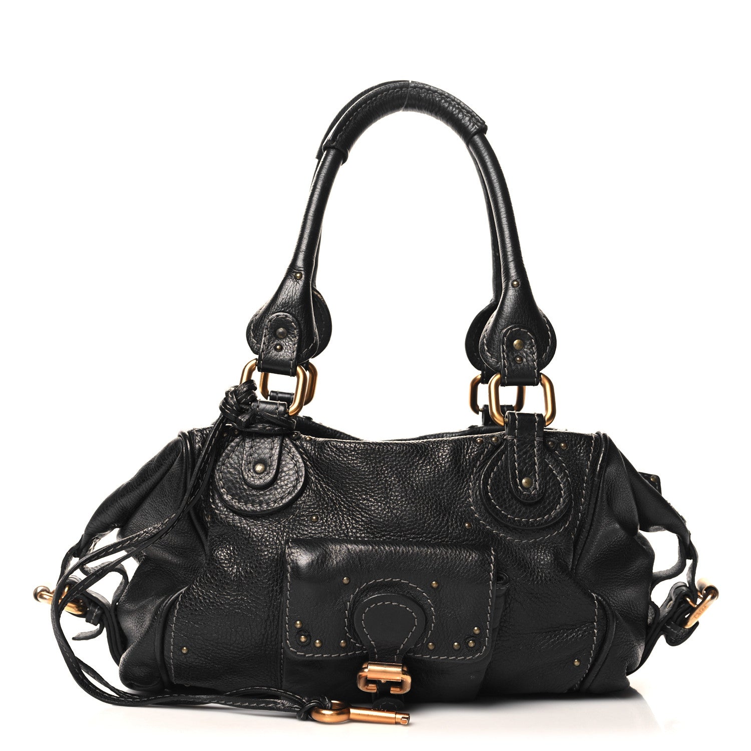 Chloe Calfskin Paddington Front Pocket Tote Black 1 of 13