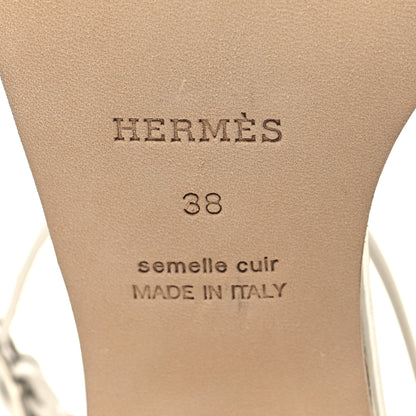 Hermes Calfskin Encens 50 Sandals 38 White 7 of 9