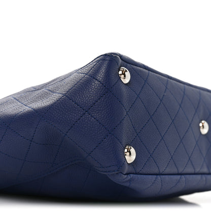 Chanel Grained Calfskin Stitched CC Pocket Tote Navy Blue 9 of 10