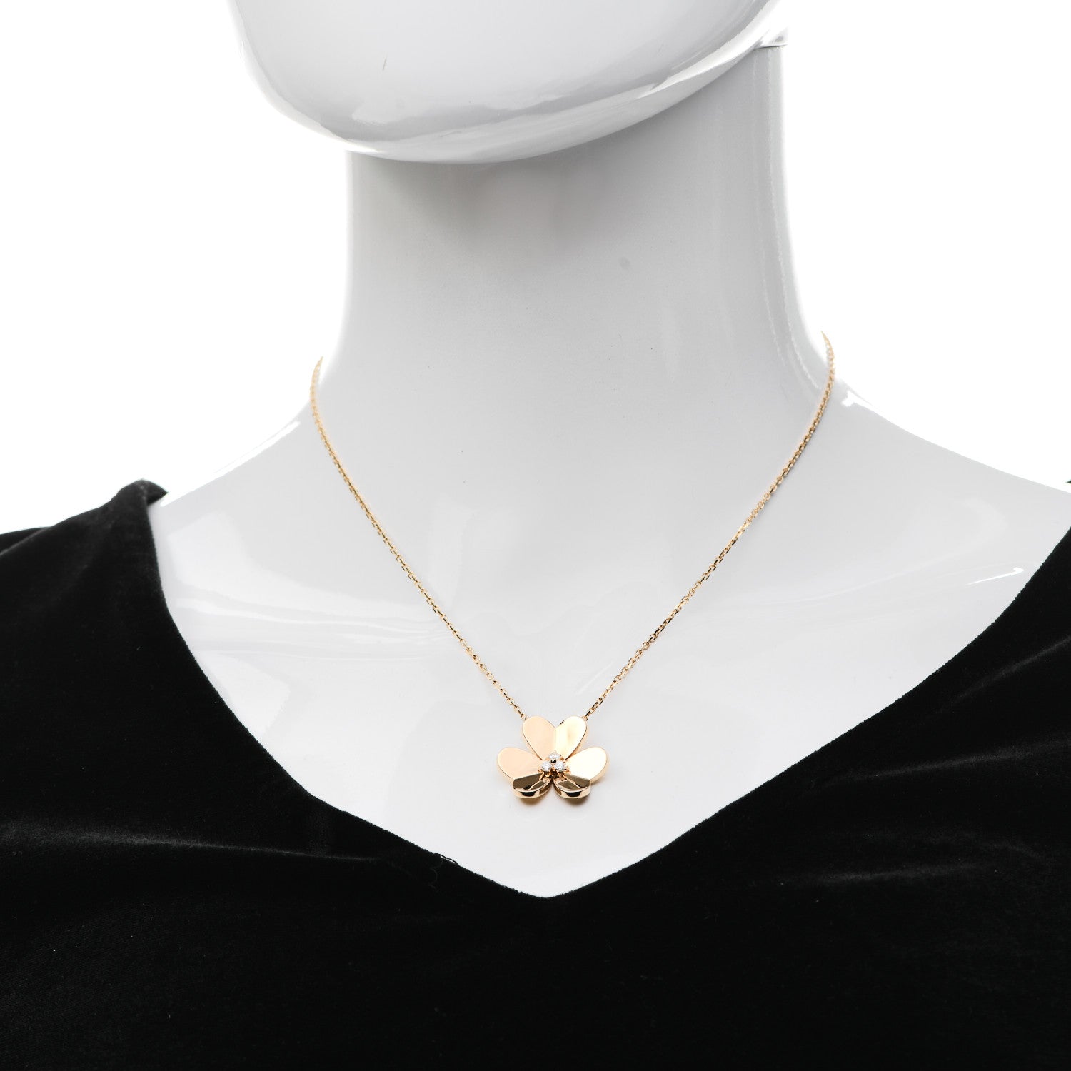 Van Cleef & Arpels 18K Yellow Gold Diamond Large Frivole Pendant Necklace 2 of 6