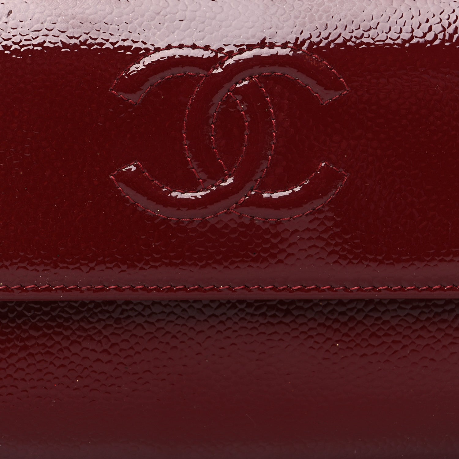 Chanel Patent Caviar Timeless CC Large Gusset Flap Wallet Burgundy 9 of 9