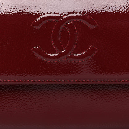 Chanel Patent Caviar Timeless CC Large Gusset Flap Wallet Burgundy 9 of 9