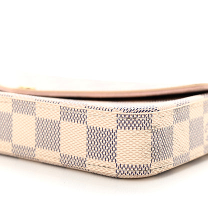 Louis Vuitton Damier Azur Pochette Felicie Chain Wallet Rose Ballerine 10 of 12